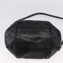 Chloe Etel Hand Bag Leather 2way Black Gold Auth BA10965-5