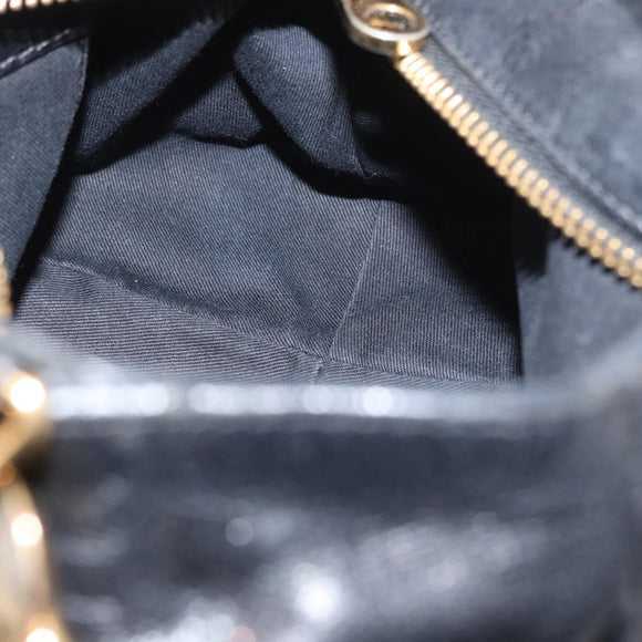 Chloe Etel Hand Bag Leather 2way Black Gold Auth BA10965