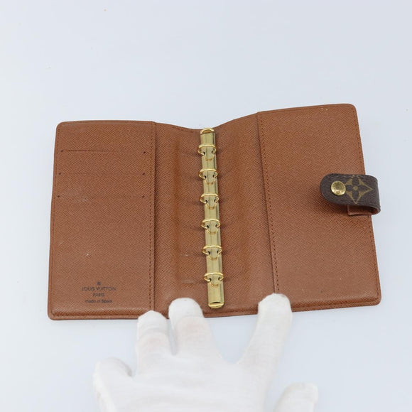 LOUIS VUITTON Monogram Agenda PM Day Planner Cover R20005 LV Auth BA10968