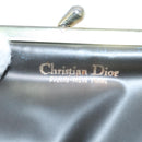 Christian Dior Trotter Canvas Gamaguchi Pouch Navy Gold Auth BA10970-9