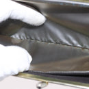 Christian Dior Trotter Canvas Gamaguchi Pouch Navy Gold Auth BA10970-10