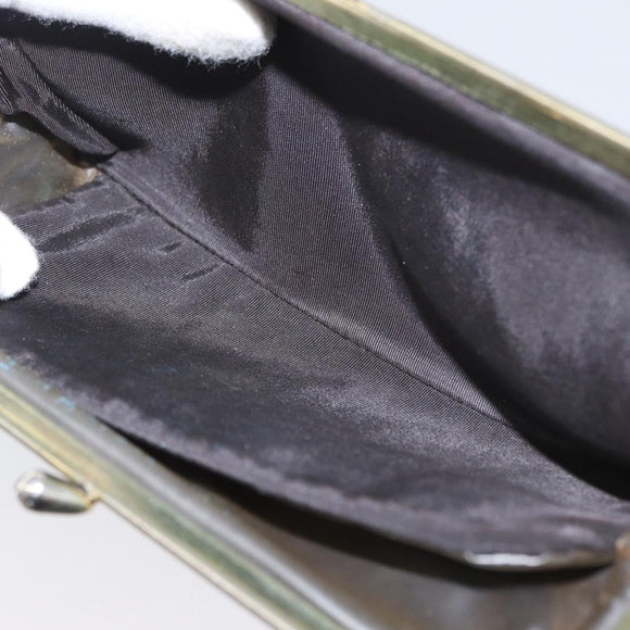 Christian Dior Trotter Canvas Gamaguchi Pouch Navy Gold Auth BA10970