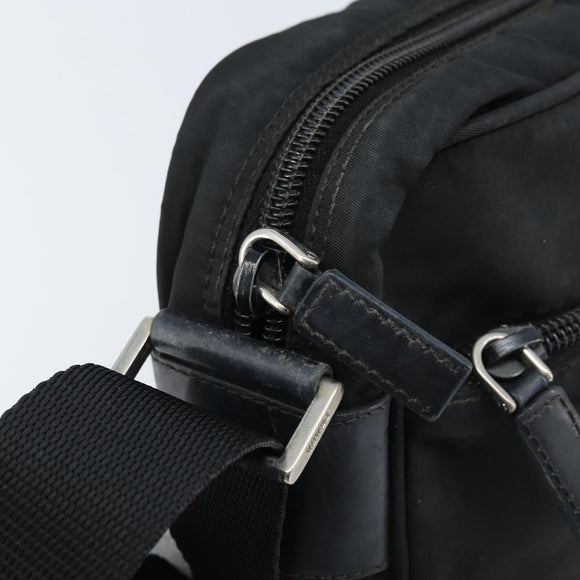 PRADA Shoulder Bag Nylon Black Silver Auth BA10971