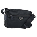 PRADA Shoulder Bag Nylon Black Silver Auth BA10971-1