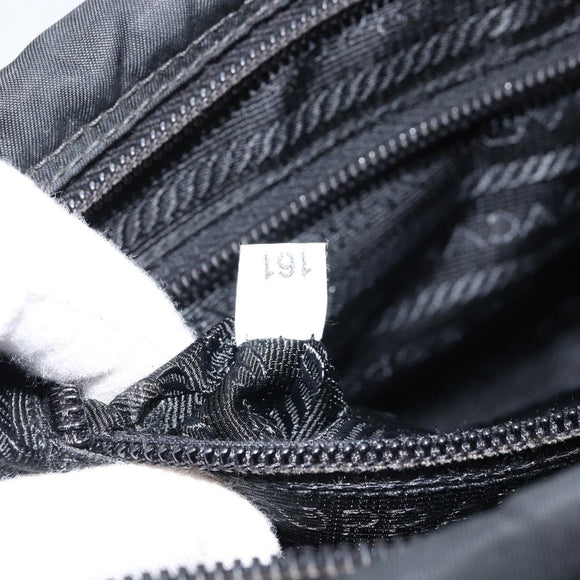 PRADA Shoulder Bag Nylon Black Silver Auth BA10971