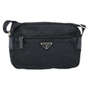 PRADA Shoulder Bag Nylon Black Silver Auth BA10971-13