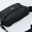 PRADA Shoulder Bag Nylon Black Silver Auth BA10971-6