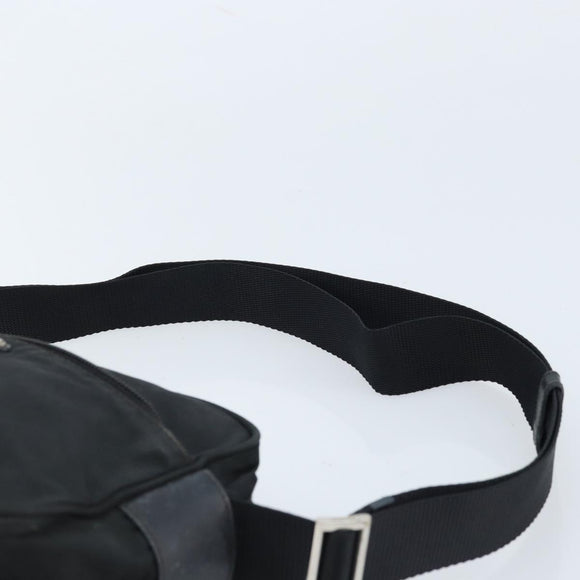 PRADA Shoulder Bag Nylon Black Silver Auth BA10971