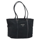 PRADA Tote Bag Nylon Black Silver Auth BA10973-1
