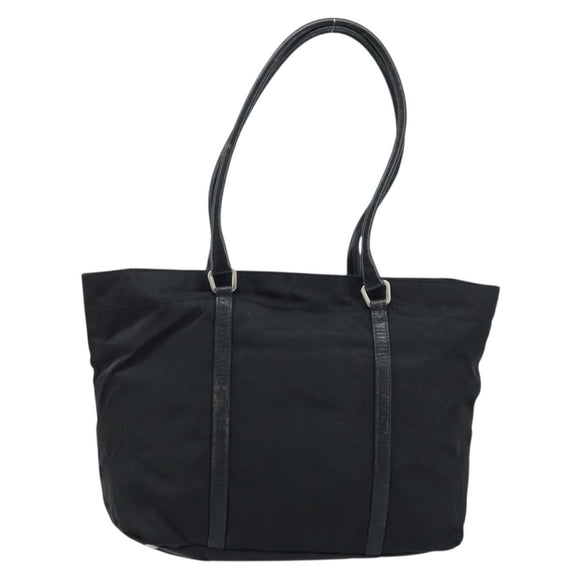 PRADA Tote Bag Nylon Black Silver Auth BA10973