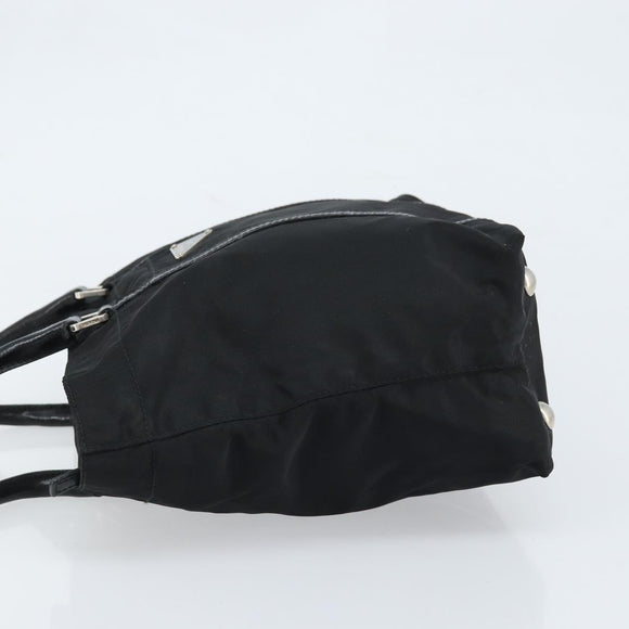 PRADA Tote Bag Nylon Black Silver Auth BA10973