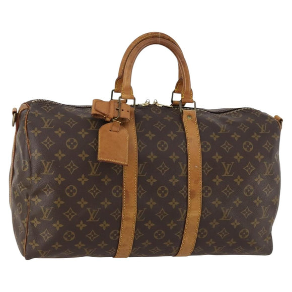 LOUIS VUITTON Monogram Keepall Bandouliere 45 Boston Bag M41418 LV Auth BA10975