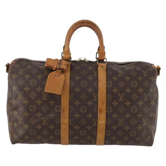 LOUIS VUITTON Monogram Keepall Bandouliere 45 Boston Bag M41418 LV Auth BA10975