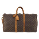 LOUIS VUITTON Monogram Keepall Bandouliere 55 Boston Bag M41414 LV Auth BA10979-13