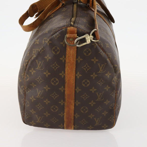 LOUIS VUITTON Monogram Keepall Bandouliere 55 Boston Bag M41414 LV Auth BA10979