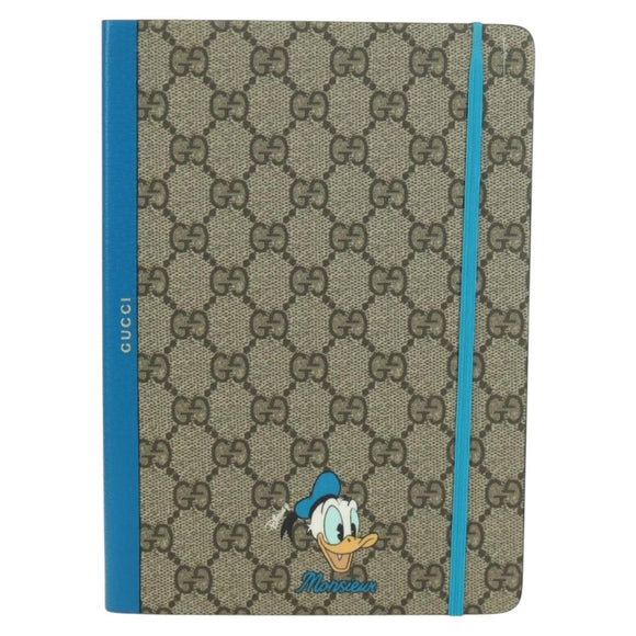 GUCCI GG Supreme Donald Paper Stationery PVC Beige Auth BA10983M