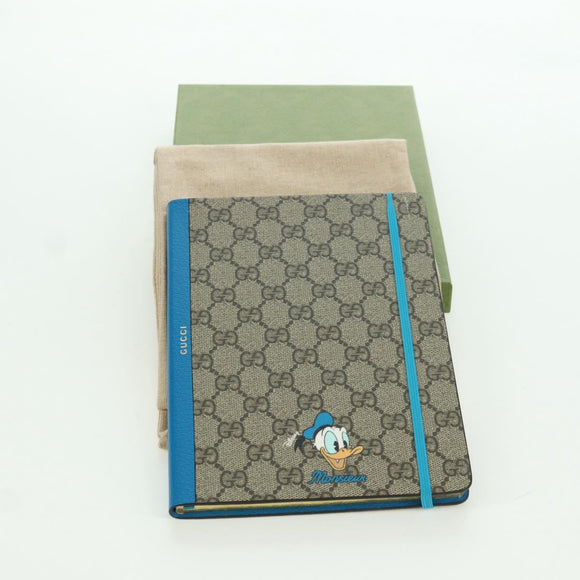GUCCI GG Supreme Donald Paper Stationery PVC Beige Auth BA10983M