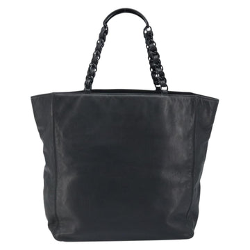 CHANEL COCO Mark Chain Tote Bag Leather Black CC Auth BA10988 - 0