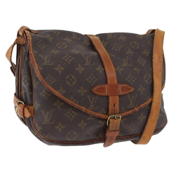 LOUIS VUITTON Monogram Saumur 30 Shoulder Bag M42256 LV Auth BA10996