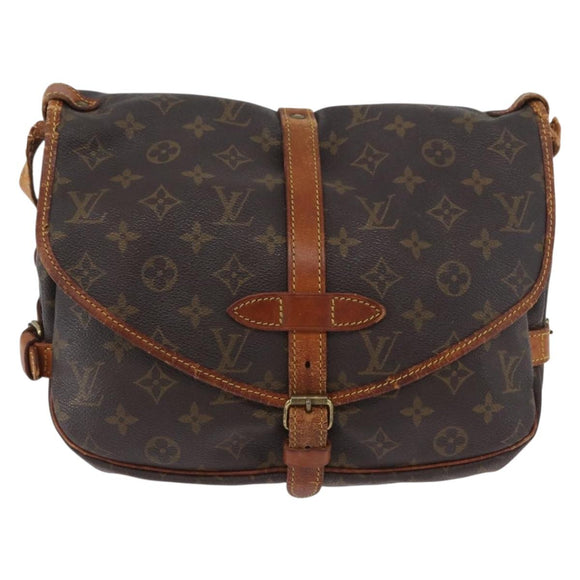 LOUIS VUITTON Monogram Saumur 30 Shoulder Bag M42256 LV Auth BA10996