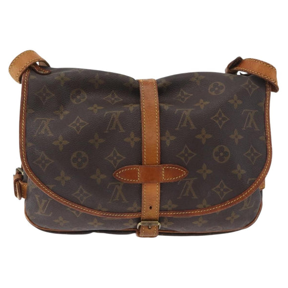 LOUIS VUITTON Monogram Saumur 30 Shoulder Bag M42256 LV Auth BA10996