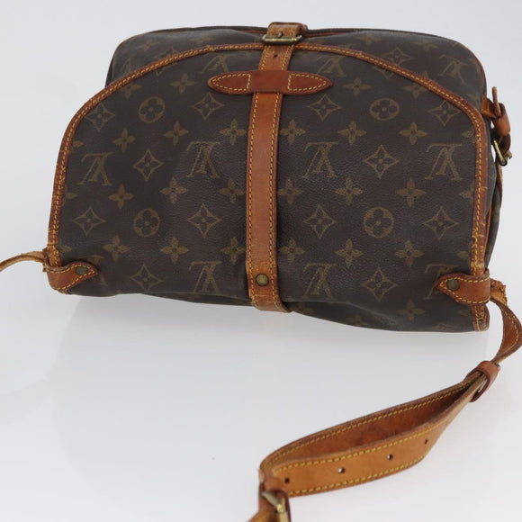 LOUIS VUITTON Monogram Saumur 30 Shoulder Bag M42256 LV Auth BA10996
