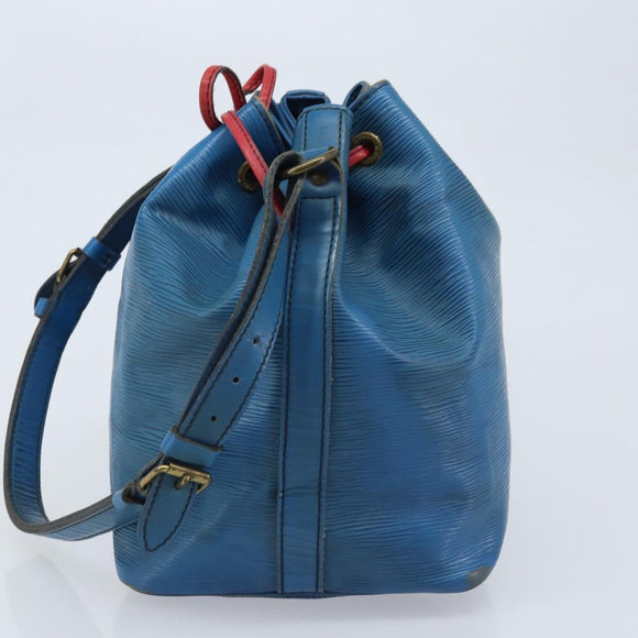 LOUIS VUITTON Epi Bicolor Petit Noe Shoulder Bag Castilian Red Blue Auth BA10999