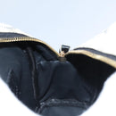 MCM Vicetos Logogram Backpack PVC Leather White Navy gold Auth BA110-21