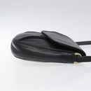 Burberrys Shoulder Bag Leather Black Gold Auth BA1100-3