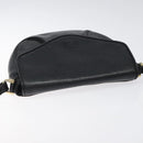 Burberrys Shoulder Bag Leather Black Gold Auth BA1100-6