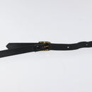 Burberrys Shoulder Bag Leather Black Gold Auth BA1100-8