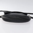 Burberrys Shoulder Bag Leather Black Gold Auth BA1100-5