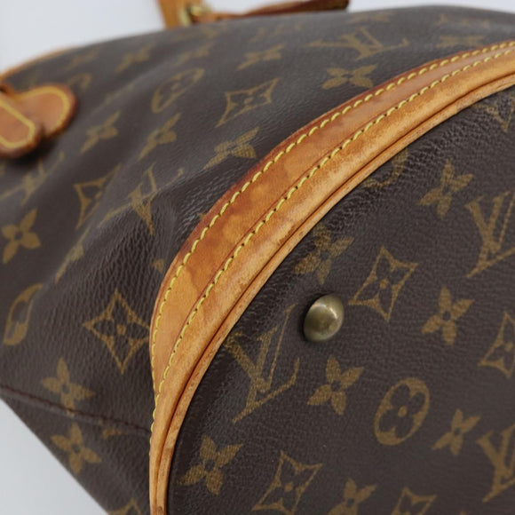 LOUIS VUITTON Monogram Bucket PM Shoulder Bag M42238 LV Auth BA11001
