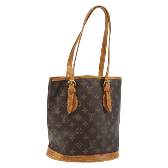 LOUIS VUITTON Monogram Bucket PM Shoulder Bag M42238 LV Auth BA11001