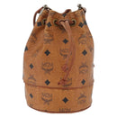 MCM Vicetos Logogram Shoulder Bag PVC Leather Brown Gold Auth BA11006-13