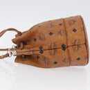 MCM Vicetos Logogram Shoulder Bag PVC Leather Brown Gold Auth BA11006-4