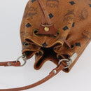 MCM Vicetos Logogram Shoulder Bag PVC Leather Brown Gold Auth BA11006-6