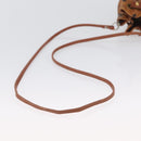 MCM Vicetos Logogram Shoulder Bag PVC Leather Brown Gold Auth BA11006-7