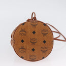 MCM Vicetos Logogram Shoulder Bag PVC Leather Brown Gold Auth BA11006-5