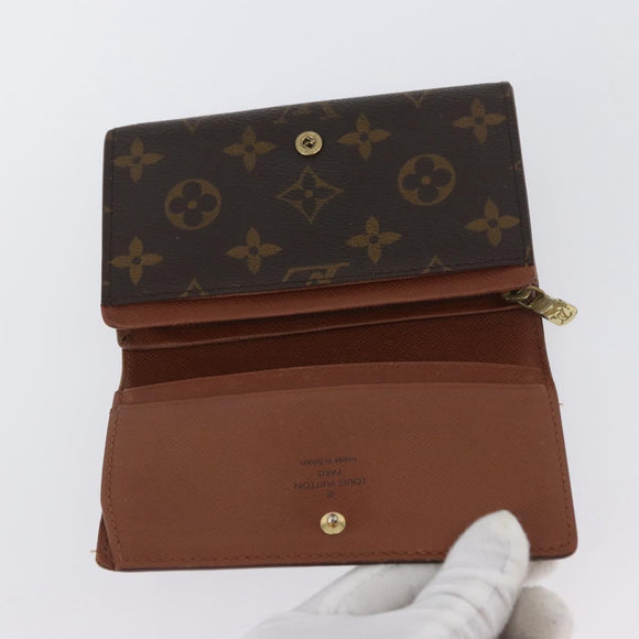 LOUIS VUITTON Monogram Porte Monnaie Billets Tresor Wallet M61730 Auth BA11009