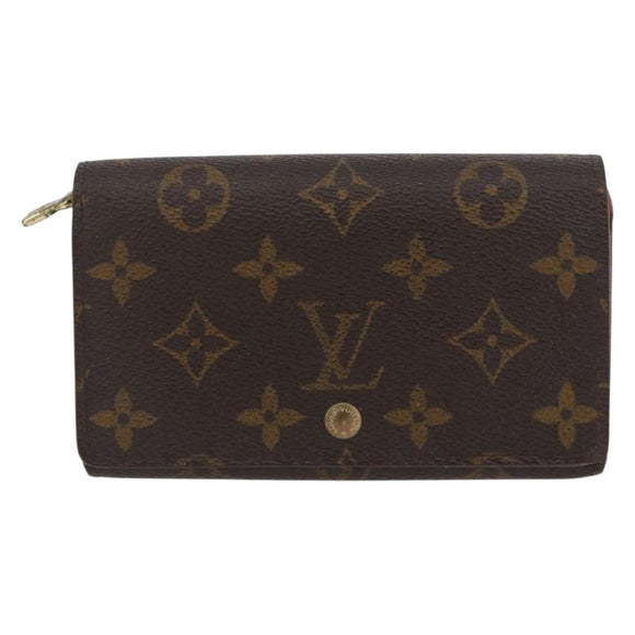 LOUIS VUITTON Monogram Porte Monnaie Billets Tresor Wallet M61730 Auth BA11009