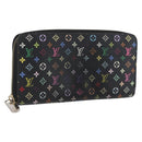 LOUIS VUITTON Multicolor Zippy Wallet Long Wallet Black M60243 LV Auth BA11010-1