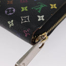 LOUIS VUITTON Multicolor Zippy Wallet Long Wallet Black M60243 LV Auth BA11010-16