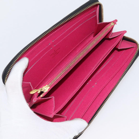 LOUIS VUITTON Multicolor Zippy Wallet Long Wallet Black M60243 LV Auth BA11010