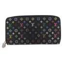 LOUIS VUITTON Multicolor Zippy Wallet Long Wallet Black M60243 LV Auth BA11010-13