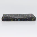 LOUIS VUITTON Multicolor Zippy Wallet Long Wallet Black M60243 LV Auth BA11010-6