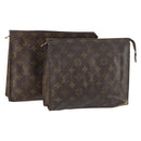 LOUIS VUITTON Monogram Poche Toilette 26 Pouch 2 Set M47542 LV Auth BA11016-1