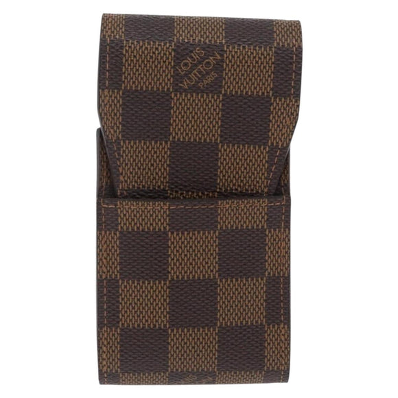 LOUIS VUITTON Damier Ebene Etui Cigarette Case N63024 LV Auth BA11017