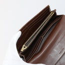 Miu Miu Wallet Leather 2 Set Brown Green Auth BA11023-8