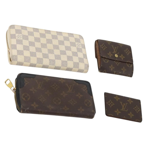 LOUIS VUITTON Monogram Damier Azur Portemonnee 4 Set LV Auth BA11025